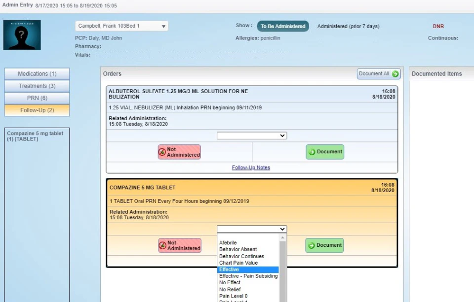 screenshot of myUnity Home Care & Hospice